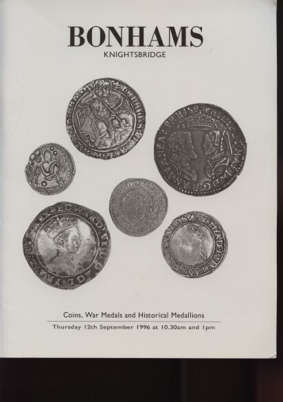 Bonhams 1996 Coins, War Medals & Historical Medallions - Click Image to Close