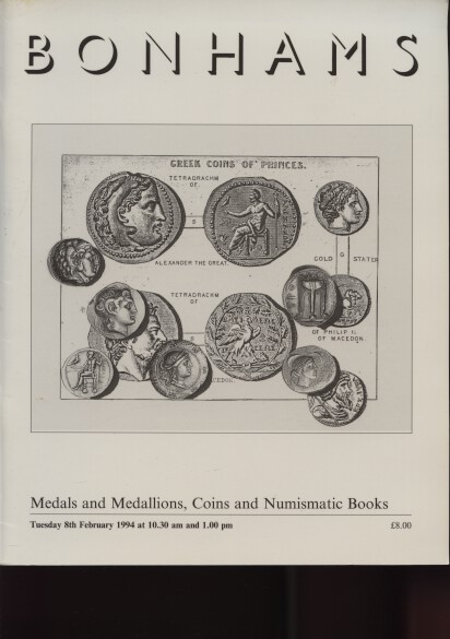 Bonhams 1994 Medals, Medallions, Coins & Numismatic Books - Click Image to Close