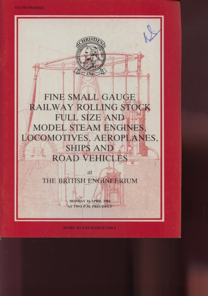 Christies 1984 Small Gauge Rolling Stock, Steam Engines etc