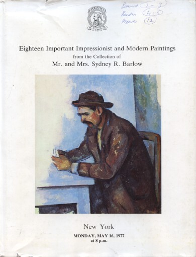 Christies 1977 Barlow Collection Impressionist & Modern Art