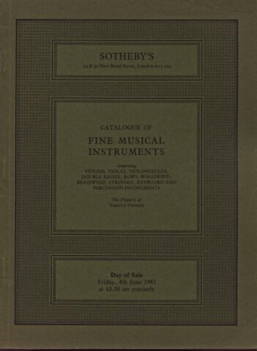 Sothebys 1982 Fine Musical Instruments