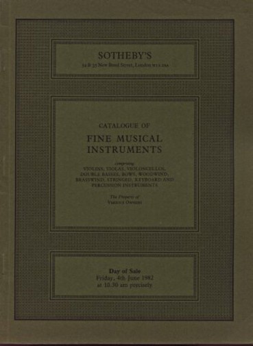 Sothebys 1982 Fine Musical Instruments