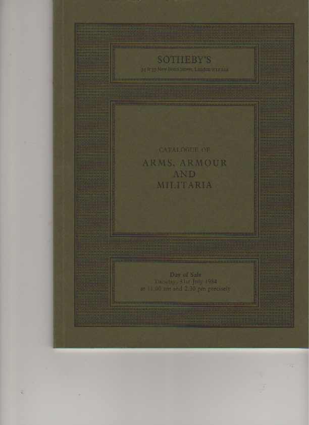 Sothebys 1984 Arms, Armour & Militaria; Sporting Guns, Firearms