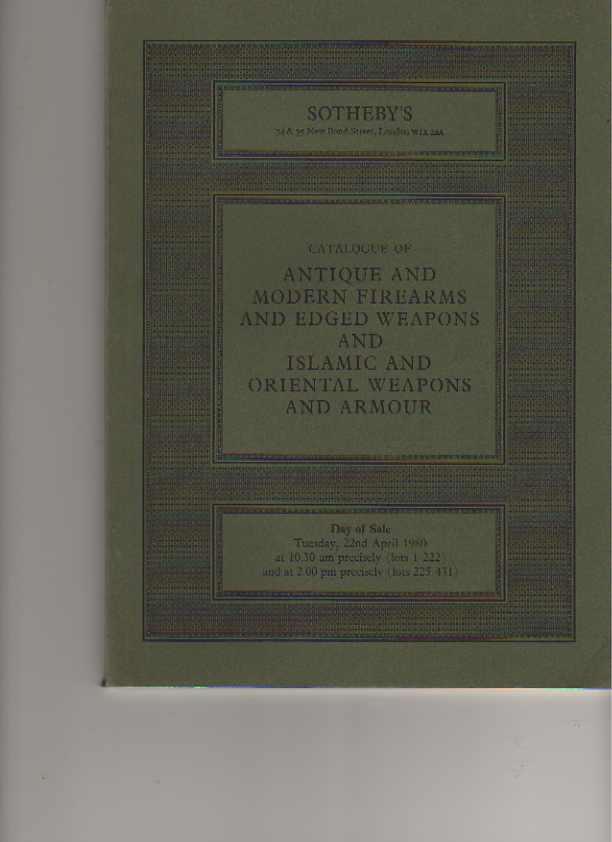 Sothebys 1980 Firearms & Edged Weapons, Islamic Weapons Armour