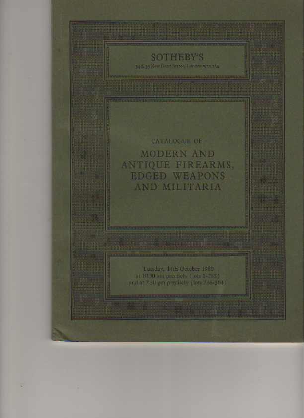 Sothebys 1980 Antique Firearms, Edged weapons, Militaria (Digital only)