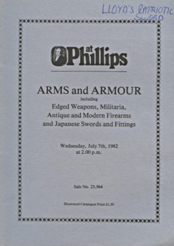 Phillips 1982 Edged Weapons, Antique & Modern Firearms etc