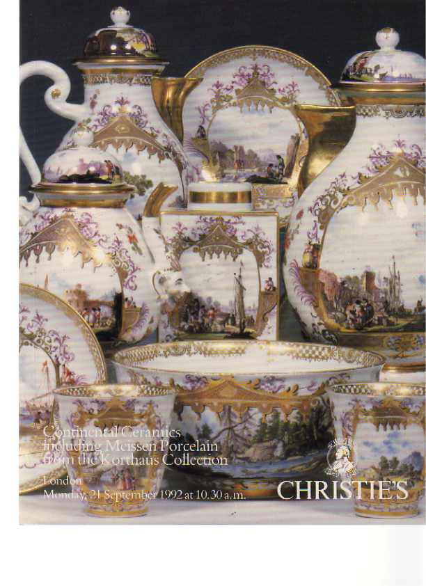 Christies 1992 Korthaus Collection Meissen Continental Porcelain