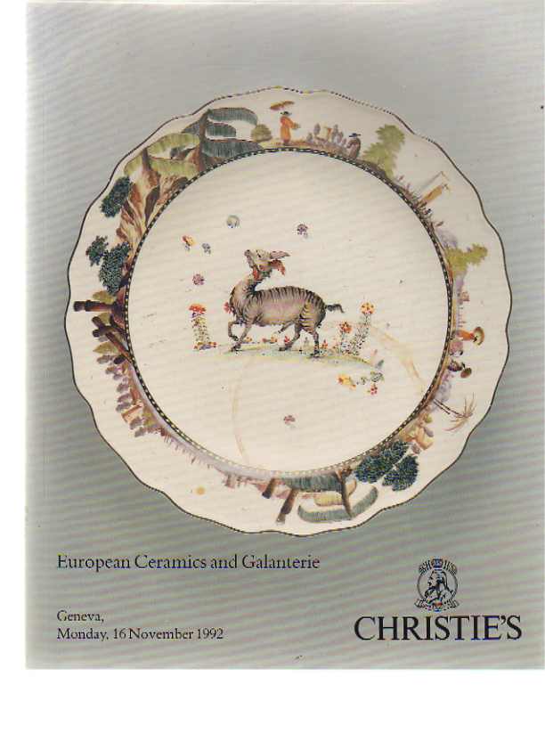 Christies 1992 European Ceramics and Galanterie