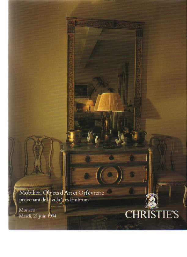 Christies June 1994 Les Embruns Furniture & Silver(Digital Only)