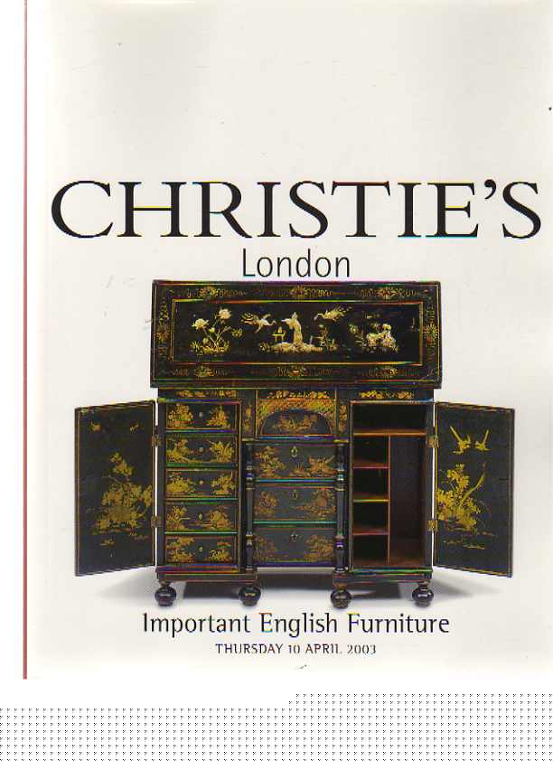 Christies 2003 Important English Furniture