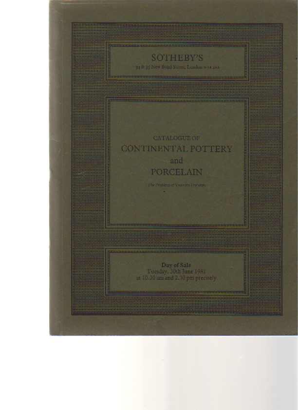 Sothebys 1981 Continental Pottery and Porcelain (Digital only)