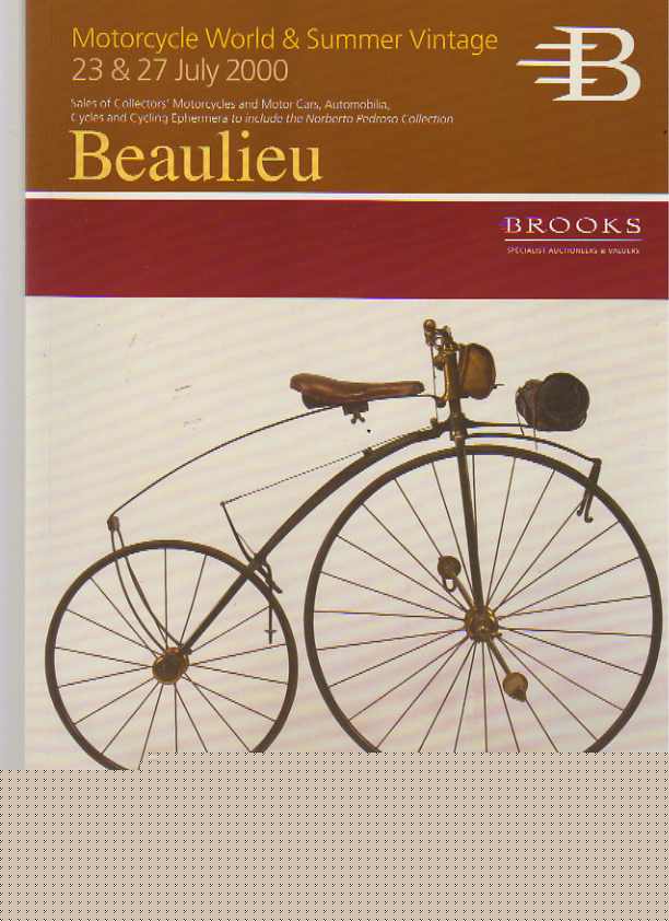 Brooks 2000 Motorcycles & Motor Cars, Automobilia ........