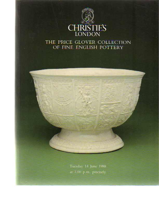 Christies 1988 The Price Glover Collection of English Pottery