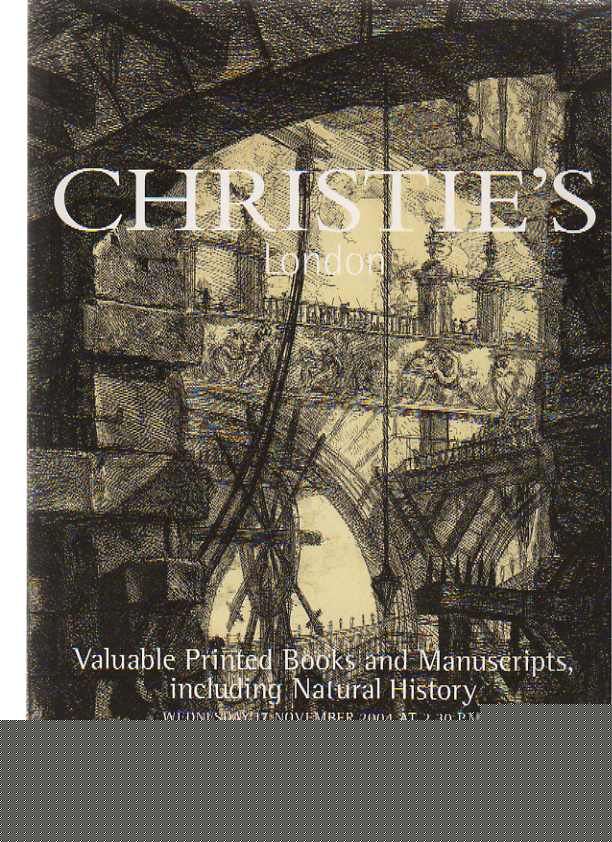 Christies 2004 Printed Books & Manuscripts, Natural History