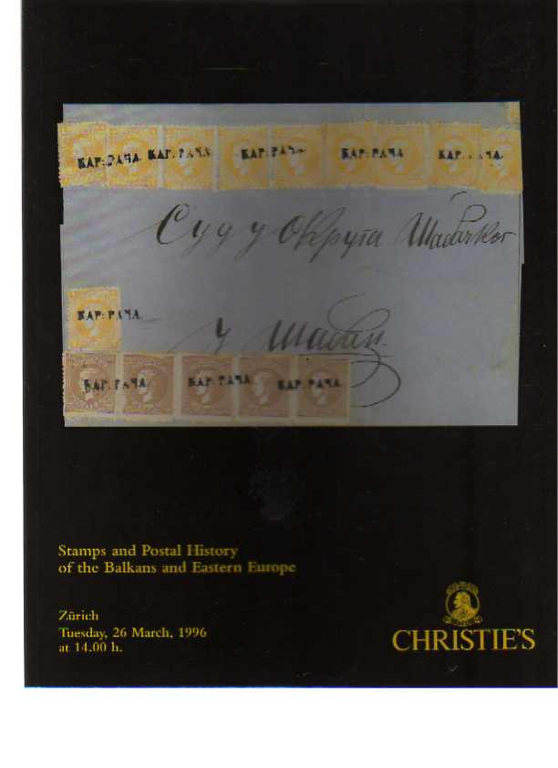 Christies 1996 Stamps of the Balkans & Eastern Europe - Click Image to Close