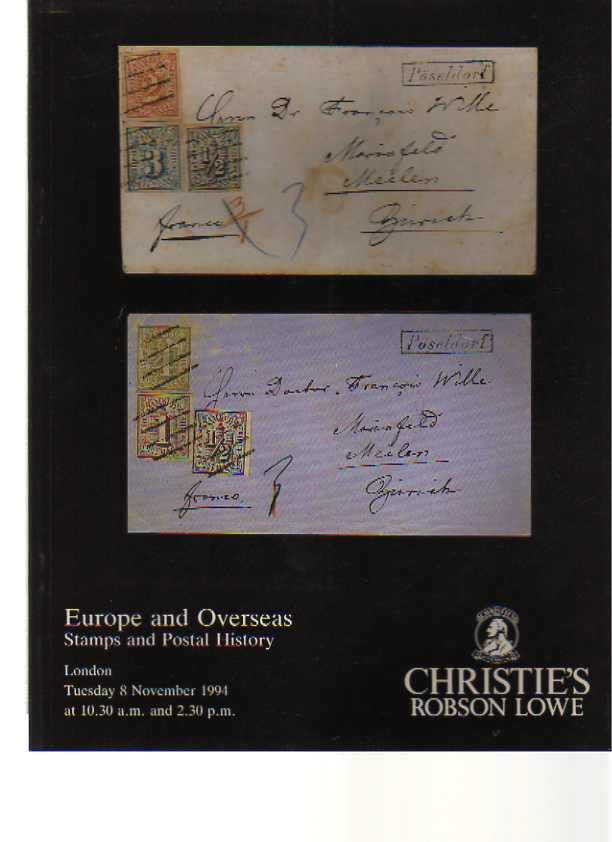 Christies 1994 Europe & Overseas Stamps, Postal History - Click Image to Close