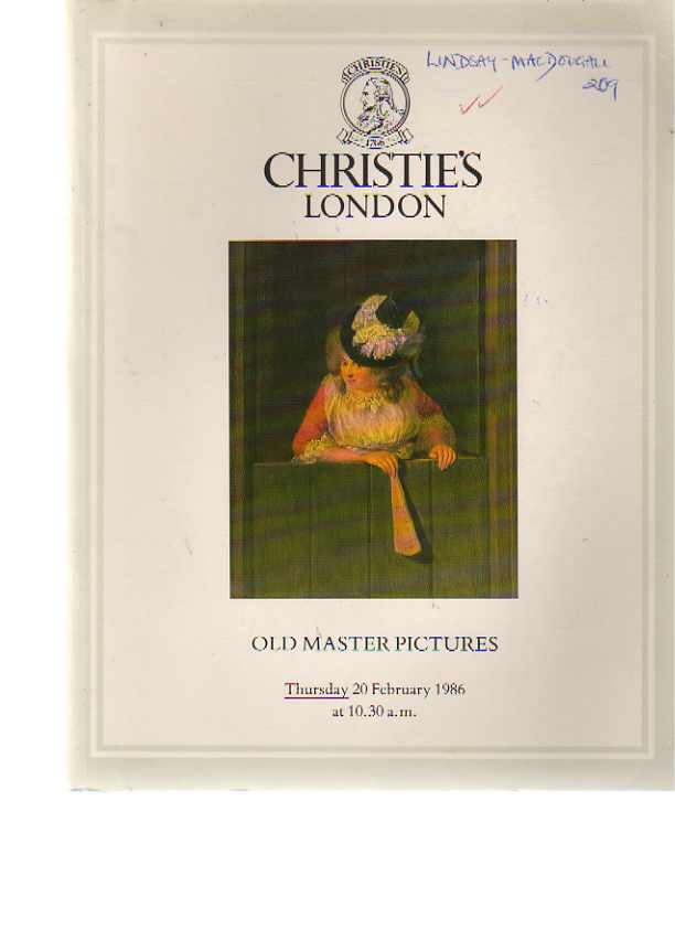 Christies February 1986 Old Master Pictures - Click Image to Close