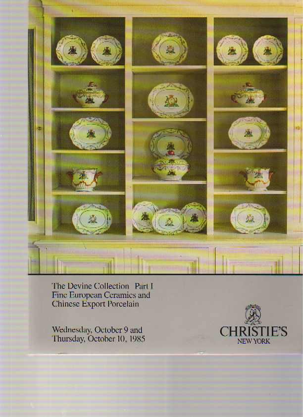 Christies 1985 Devine Collection Chinese Export Porcelain etc