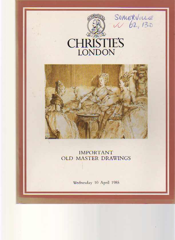 Christies 1985 Important Old Master Drawings - Click Image to Close