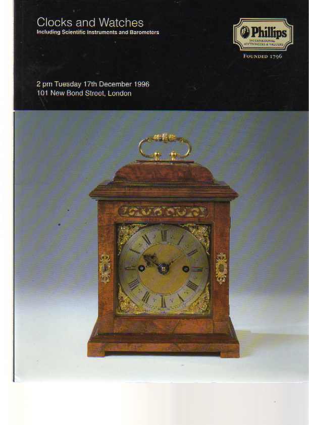 Phillips 1996 Clocks, Watches, Scientific Instruments Barometers