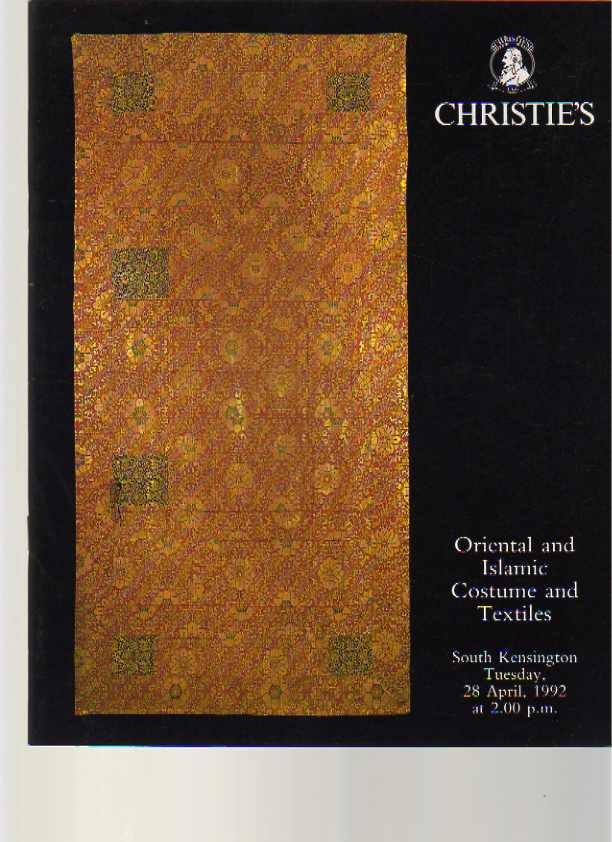 Christies 1992 Oriental and Islamic Costume and Textiles - Click Image to Close