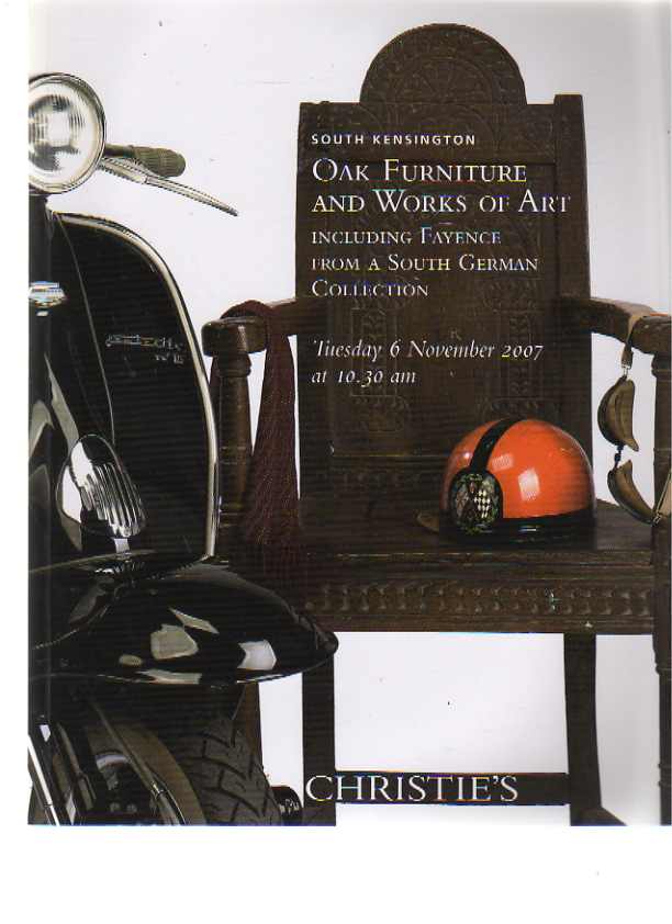 Christies 2007 Oak Furniture & Works of Art, Fayence - Click Image to Close