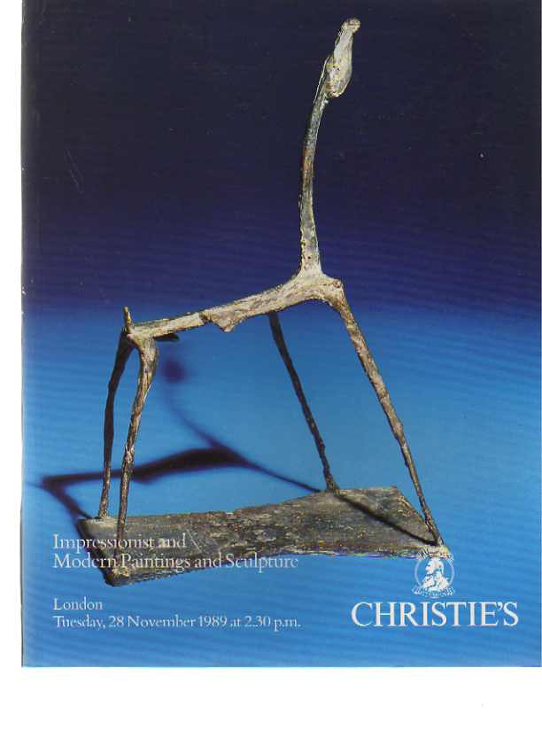 Christies November 1989 Impressionist & Modern Paintings - Click Image to Close