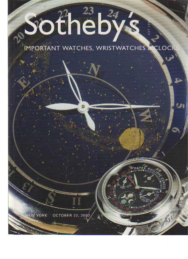 Sothebys 2002 Important Watches, Wristwatches & Clocks
