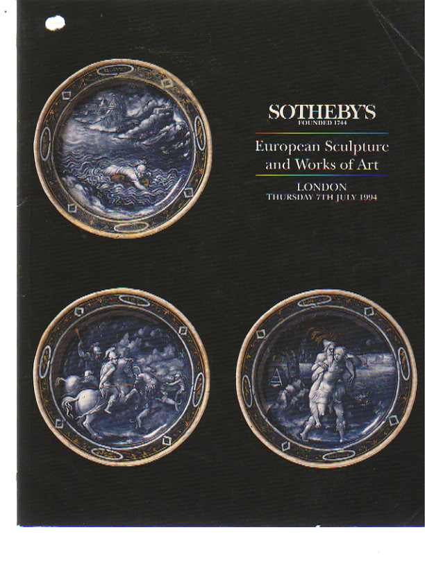 Sothebys July 1994 European Sculpture & Works of Art(Digital Only)