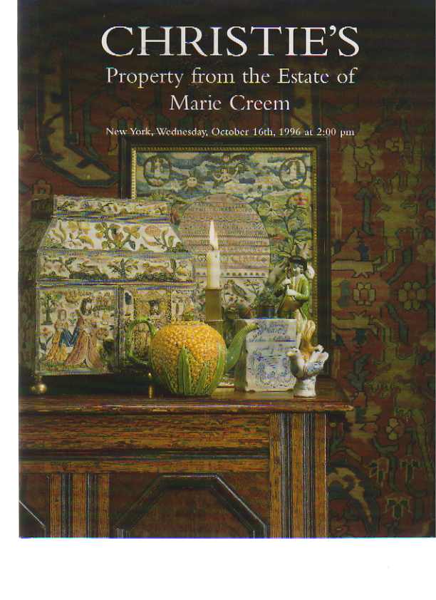 Christies 1996 Creem Collection of early furniture & pottery