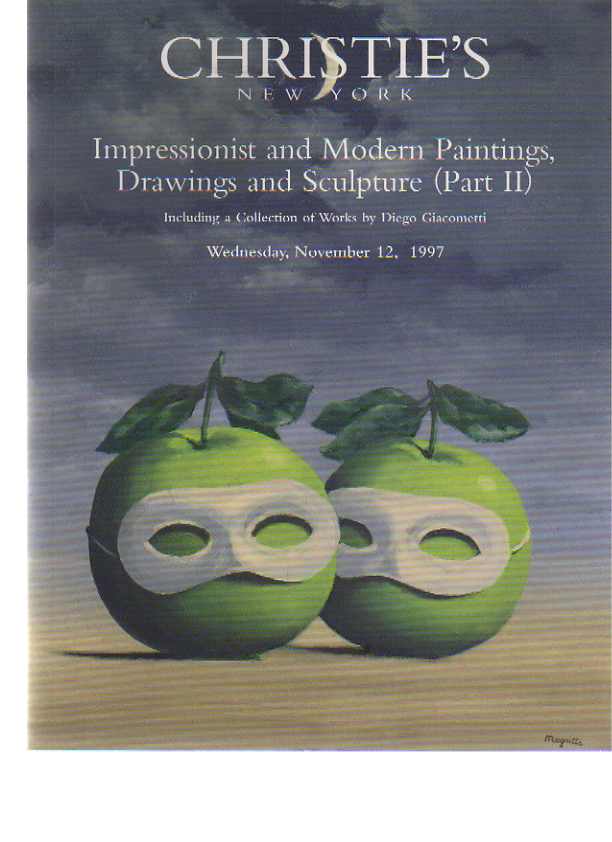 Christies 1997 Impressionist and Modern Paintings, Giacometti