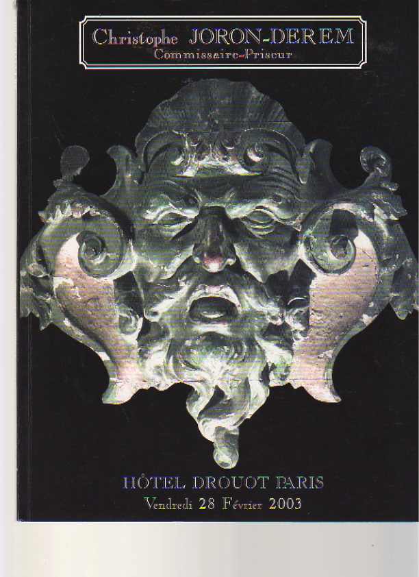 Joron-Derem 2003 French Furniture & Objects of Art