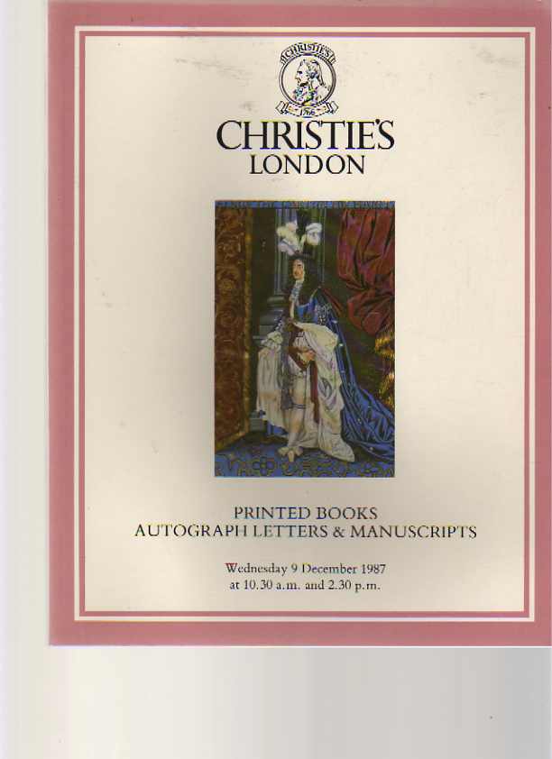 Christies 1987 Printed Books Autograph Letters & Manuscripts