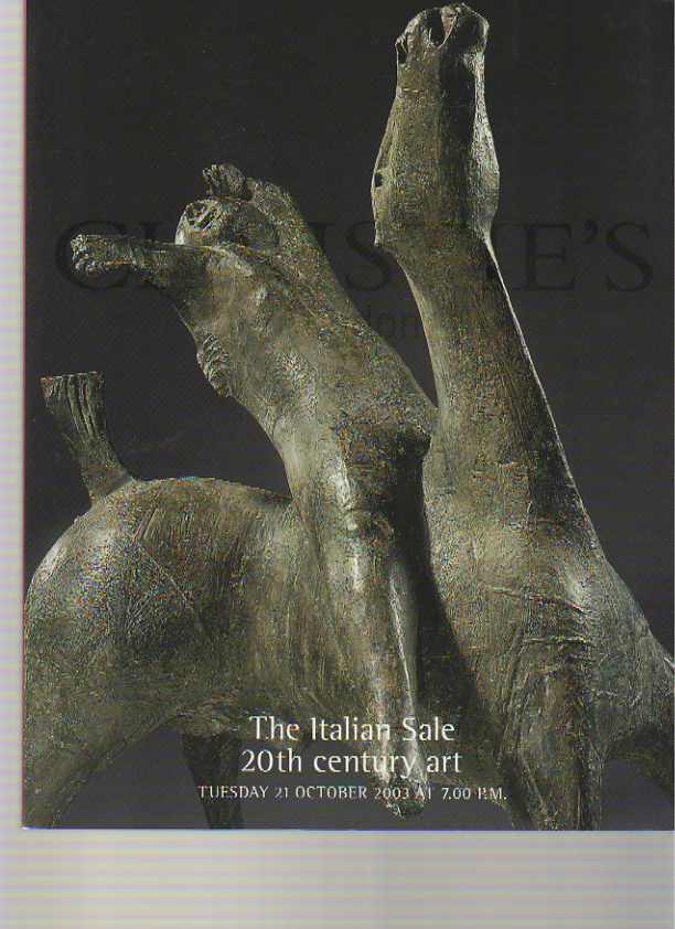 Christies 2003 The Italian Sale 20th Century Art