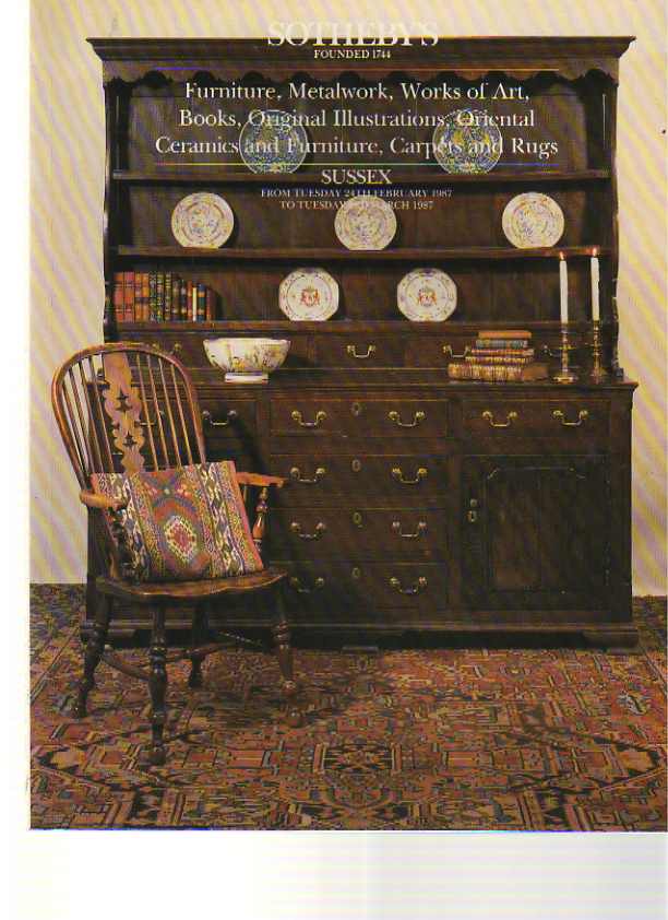 Sothebys 1987 Oak Furniture, Metalwork, Ceramics, etc