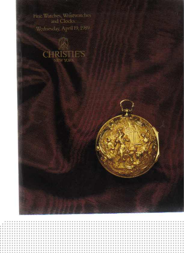 Christies April 1989 Fine Watches, Wristwatches & Clocks