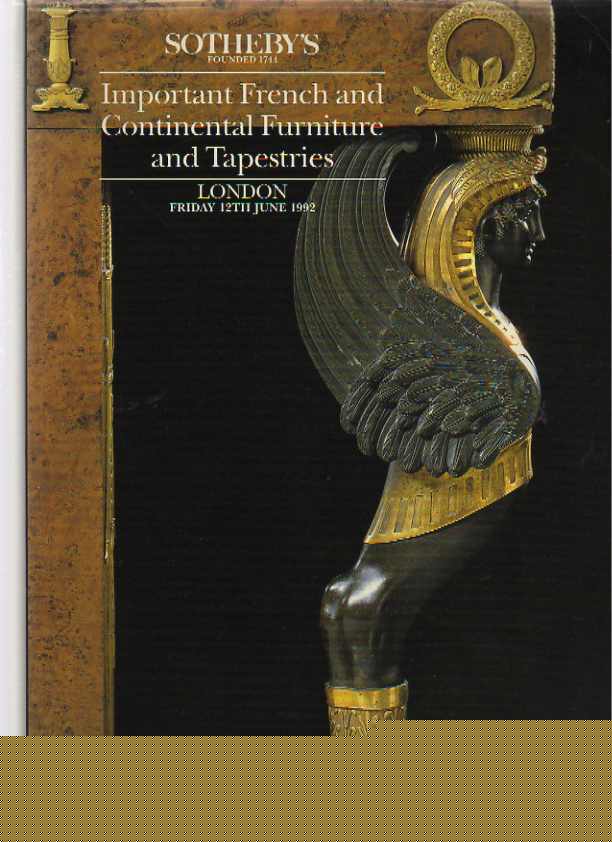 Sothebys June 1992 Important French & Continental Furniture