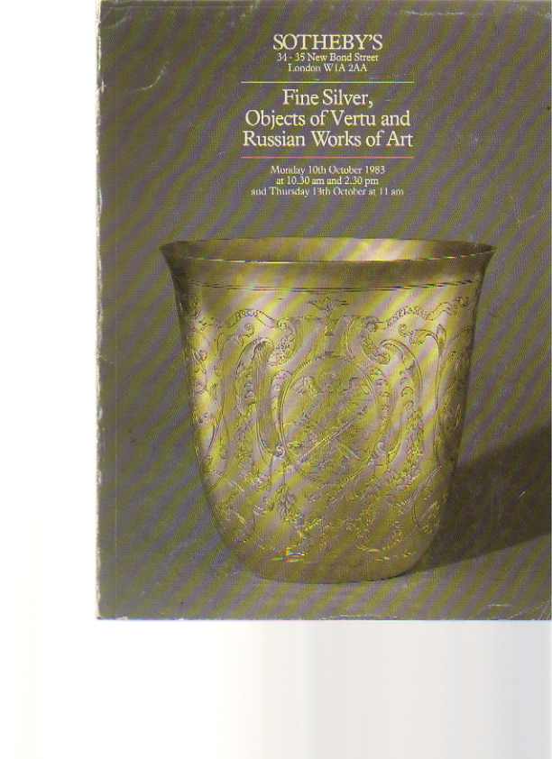 Sothebys 1983 Fine Silver, Russian Works of Art