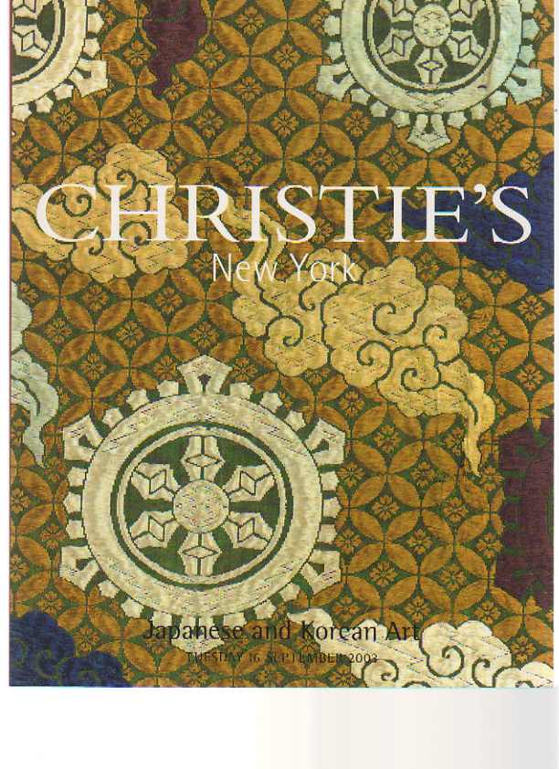 Christies September 2003 Japanese & Korean Art