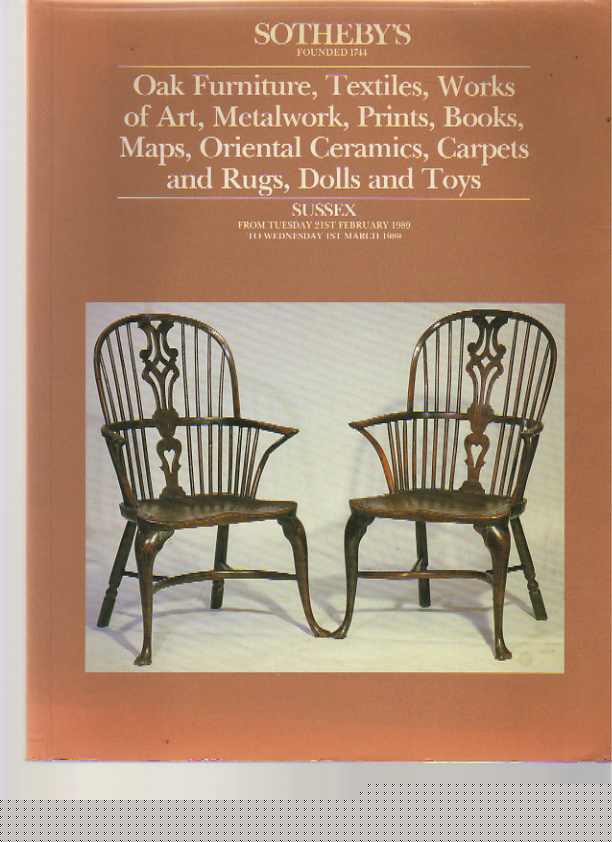 Sothebys 1989 Oak Furniture, Textiles, Works of Art, Metalwork