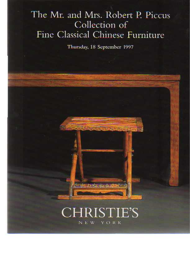 Christies 1997 Piccus Collection of Classical Chinese Furniture (Digital only)