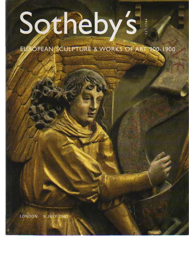 Sothebys July 2003 European Sculpture & Works of Art