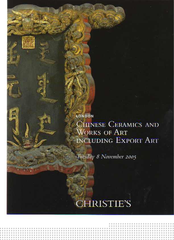 Christies 2005 Chinese ceramics & works of art inc. export art