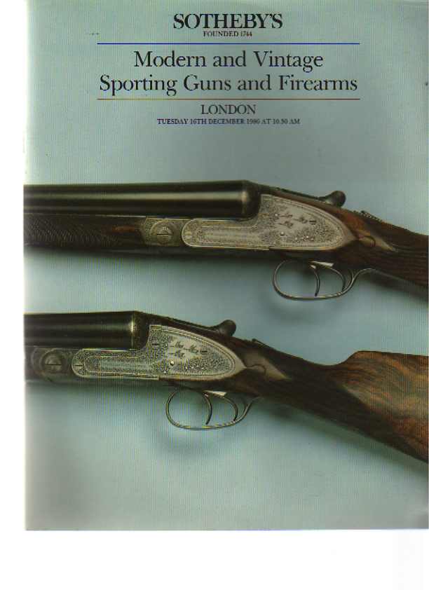 Sothebys 1986 Modern & Vintage Sporting Guns & Firearms
