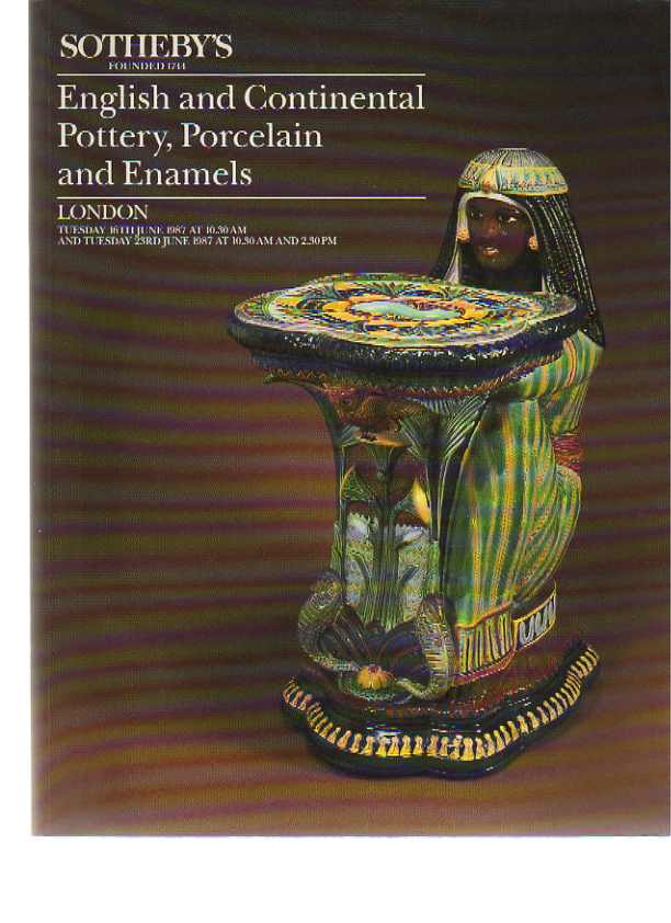 Sothebys 1987 English & Continental Pottery, Porcelain & Enamels