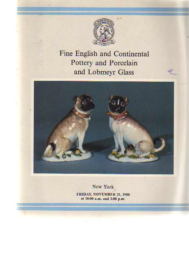 Christies 1980 English & Continental Porcelain, Lobmeyr Glass