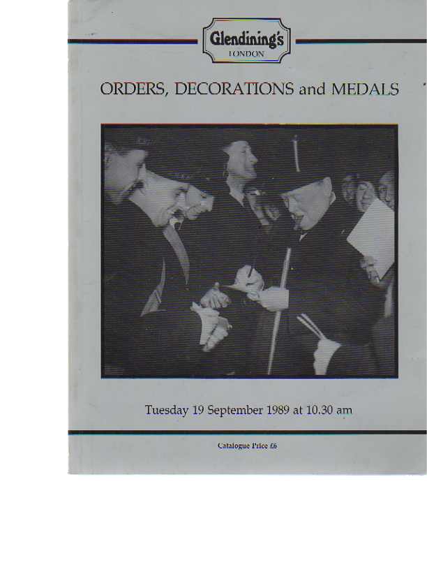 Glendinings September 1989 Orders, Decorations & Medals