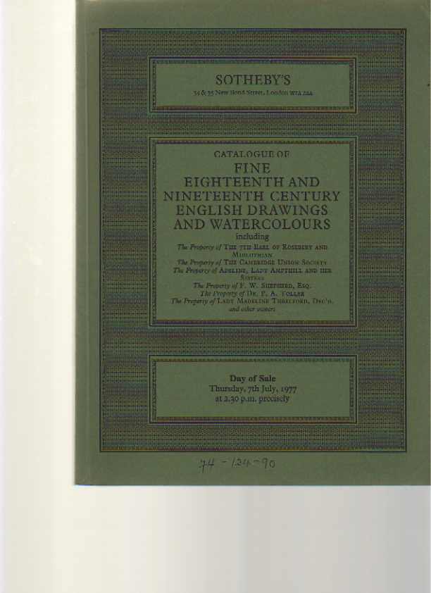 Sothebys 1977 18 & 19th C English Drawings & Watercolours