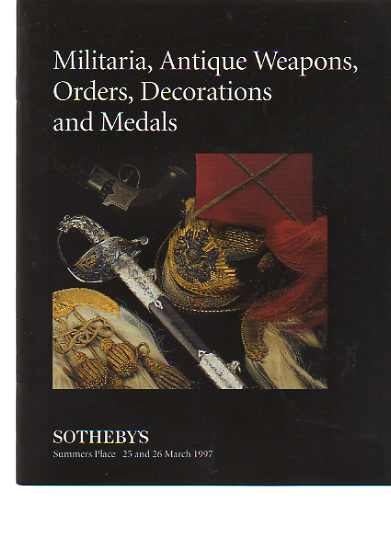 Sothebys 1997 Militaria, Antique Weapons, Orders, Medals