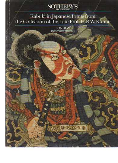 Sothebys June 1993 Kuhne Collection of Kabuki Japanese Prints (Digital Only)